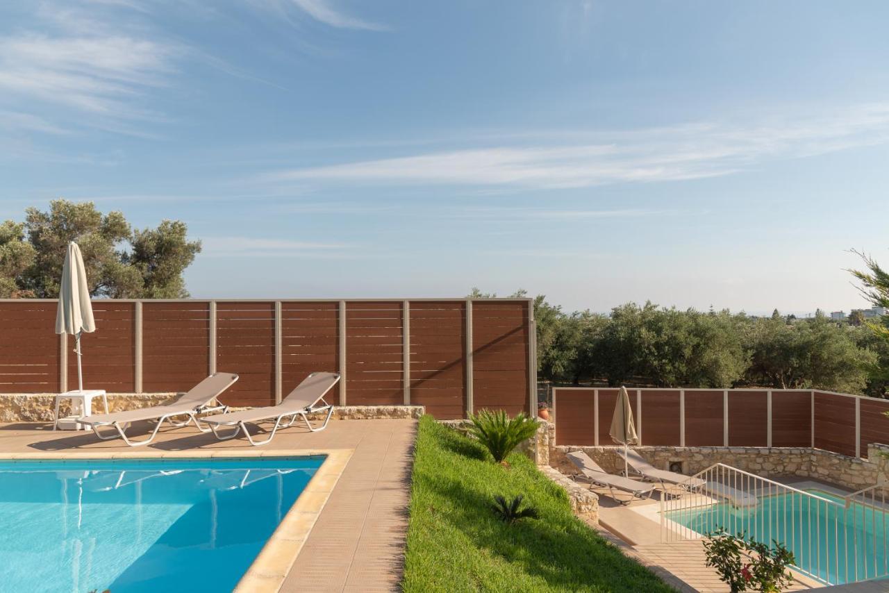 Family Villa Rousa In Rethymno With Pool, Bbq And Kids Area Loutra Exterior foto
