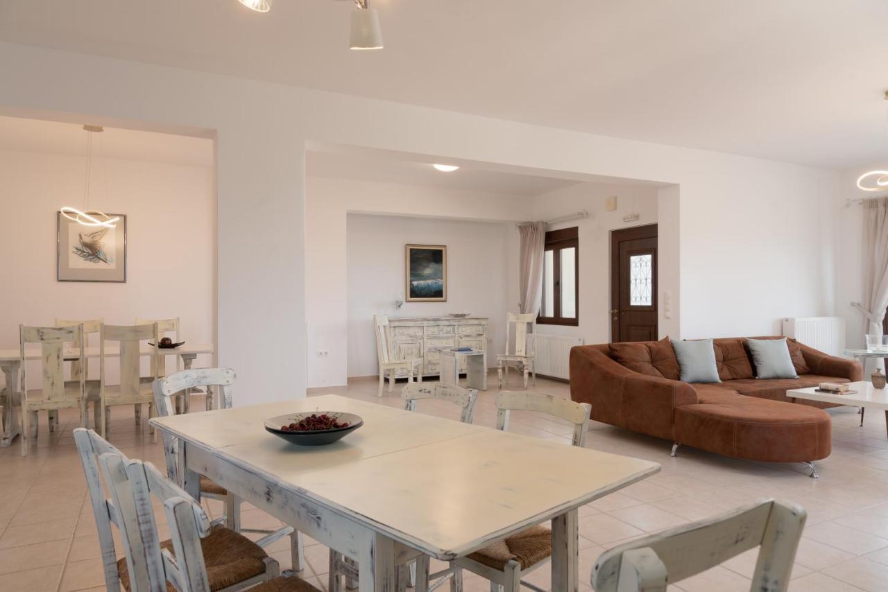 Family Villa Rousa In Rethymno With Pool, Bbq And Kids Area Loutra Exterior foto