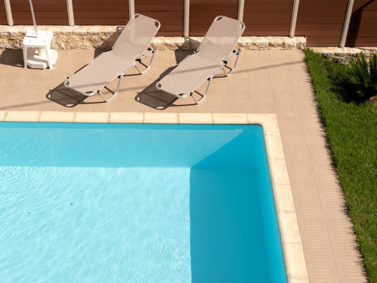 Family Villa Rousa In Rethymno With Pool, Bbq And Kids Area Loutra Exterior foto