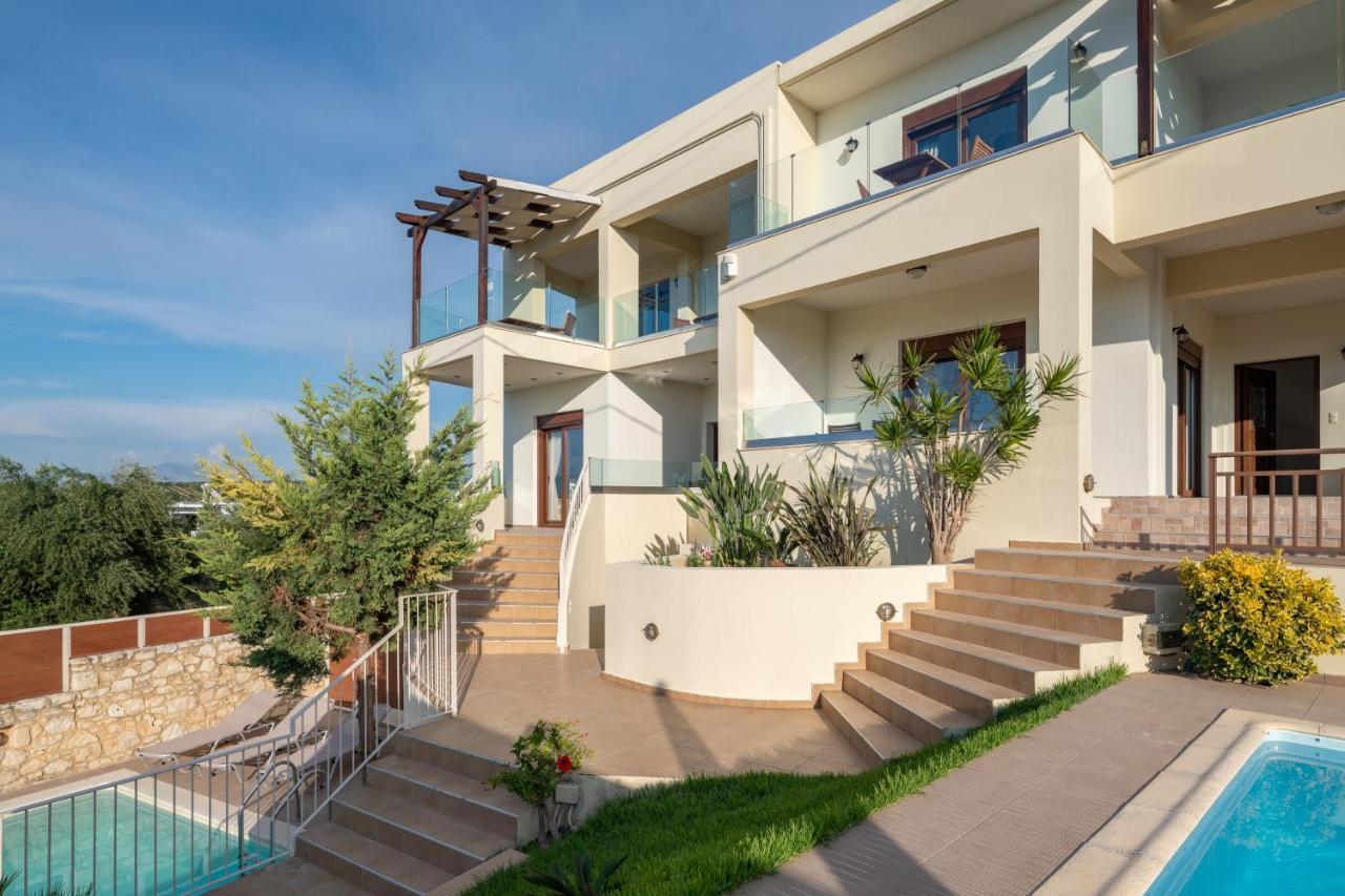 Family Villa Rousa In Rethymno With Pool, Bbq And Kids Area Loutra Exterior foto